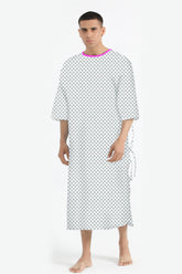 UNISEX GREEN RING DOT PRINTED PATIENT GOWN STYLE BORAS